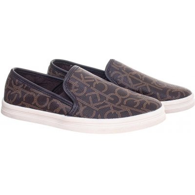 Calvin Klein Slip on boty s monogramem CK hnědé – Sleviste.cz