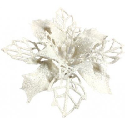 Zimní dekorace umělá květina k aranžování vánoční růže bílá balení 3ks – Zboží Mobilmania