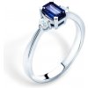 Prsteny Savicki zásnubní prsten bílé zlato modrý safír SAVST20