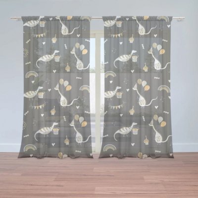 Sablio Záclony Dinosauří párty: 2ks 150x250cm – Hledejceny.cz