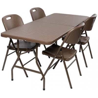TENTino Zahradní set RATTAN STŮL 180x76 PŮL + 4x ŽIDLE – Zboží Mobilmania