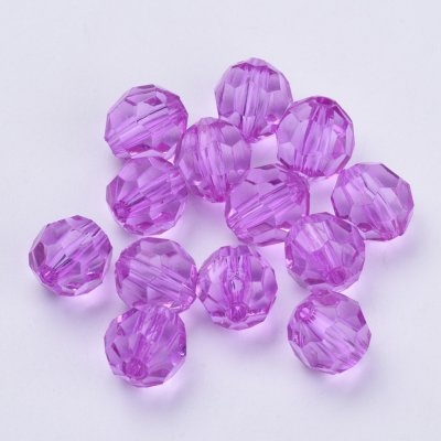 Akrylové korálky broušené - fialové - ∅ 6 mm - 10 ks – Zboží Mobilmania