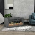 PawHut Dřevěná klec pro malá zvířata šedá 115 x 57 x 55 cm – Zboží Dáma