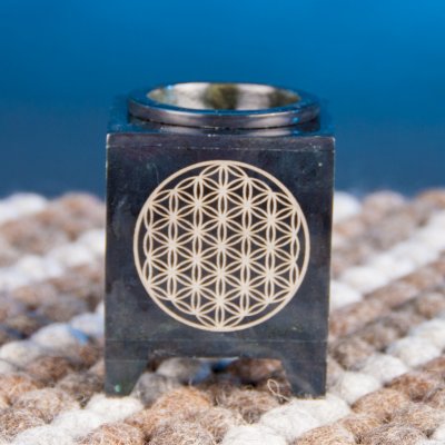 Mani Bhadra Aroma lampa Flower of life Květ života Mastek Černo zlatá 8 x 6 x 6 cm – Zboží Dáma