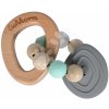 Chrastítko Eichhorn Dřevěné chrastítko Baby Pure Grasping Toy se silikonovým kroužkem