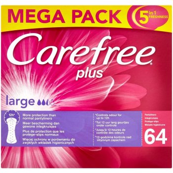 Carefree Plus Mega Large 64 ks od 90 Kč - Heureka.cz