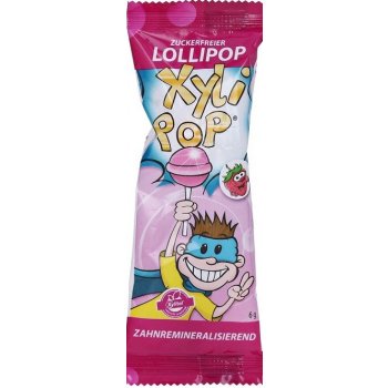 Miradent XyliPop lízátko s xylitolem jahoda 6 g