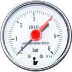 MALGORANI SITEM Manometr (tlakoměr) d63mm 0-6 BAR ZADNÍ vývod 1/4" - voda, vzduch M6306Z – Sleviste.cz