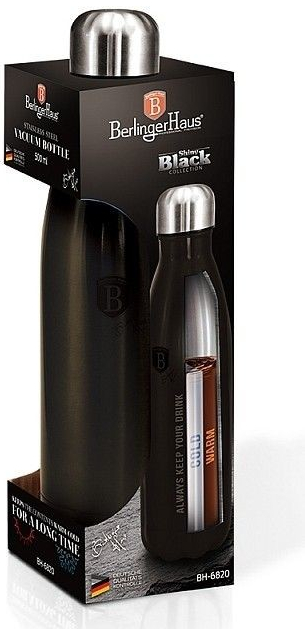 Berlingerhaus BH-6820 Termoska lahev nerez 500 ml Shiny Black Collection