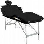 Vida XL 110095 skládací masážní stůl se 4 zónami a dřevěný rám černý – Sleviste.cz