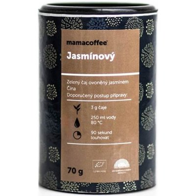 mamacoffee BIO zelený čínský čaj Jasmínový Tradiční s omamnou vůní jasmínu 70 g