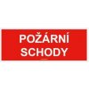 Piktogram Požární schody - bezpečnostní tabulka, samolepka 210x80 mm