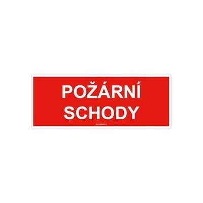 Požární schody - bezpečnostní tabulka, samolepka 210x80 mm