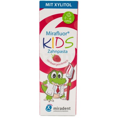 Miradent Mirafluor Kids Raspberry dětská zubní pasta 75 ml