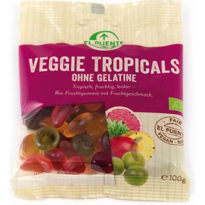 El Puente Bio gumové bonbóny bez želatiny Veggie Tropicals 100 g