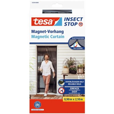 Tesa 55384-00000-00 Magnetická síť do dveří proti hmyzu, 0,9 x 2,1 m antracit – Sleviste.cz