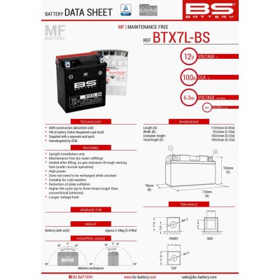 BS-Battery BTX7L-BS