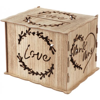 Santex Francie Svatební truhlička dřevěná s nápisem Love 30 x 24 x 22 cm – Sleviste.cz