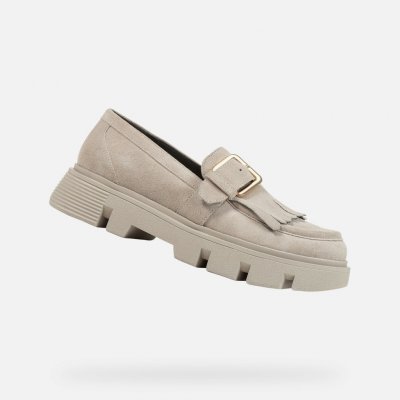 Geox Krémové dámské mokasíny Vilde – Zboží Mobilmania