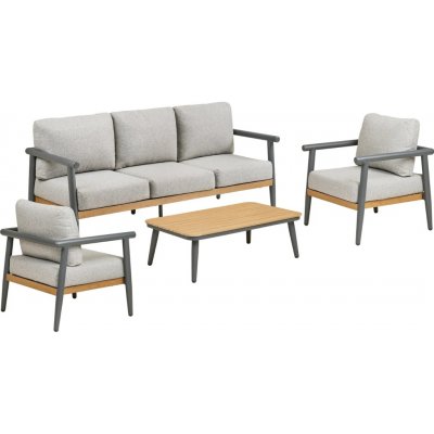 Nordic Living Comi Šedý zahradní set pohovky, stolku a křesel – Hledejceny.cz
