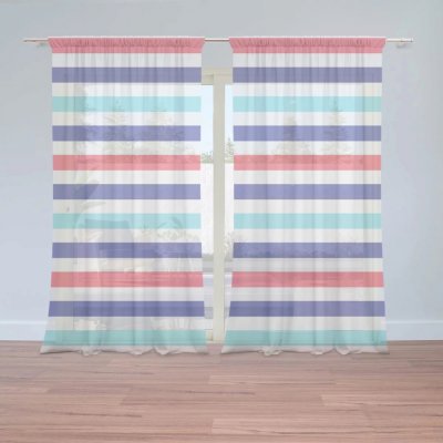 Záclony Barevné veselé pruhy: 2 ks - 150x250 cm - Sablio – Hledejceny.cz