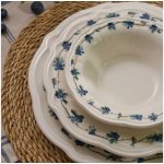 Asir Jídelní sada bílá modrá porcelán 520ZNO1101 24 ks – Sleviste.cz