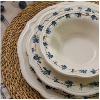 Asir Jídelní sada bílá modrá porcelán 520ZNO1101 24 ks – Sleviste.cz