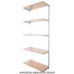 Biedrax Nástěnný regál přídavný 30 x 60 x 200 cm stříbrný 5 polic buk – Zboží Mobilmania