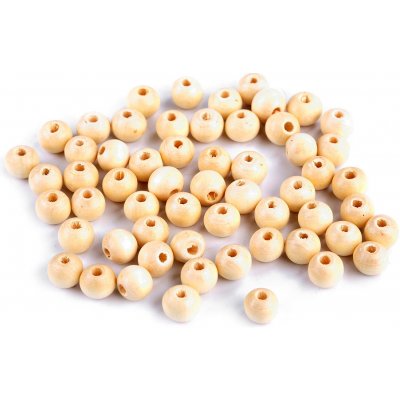 Dřevěné korálky Ø8 mm Varianta: 1 přírodní sv., Balení: 20 g – Zboží Dáma
