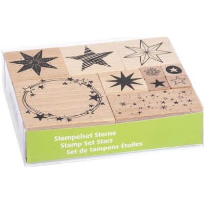 Heyda Hvězdy gumová razítka na dřevě sada – Zboží Dáma