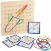 Montessori smyslová pomůcka Montessori Geoboard dřevěná destička