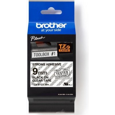 BROTHER ZE-S121 průsvitná / černá, 9mm – Zboží Mobilmania