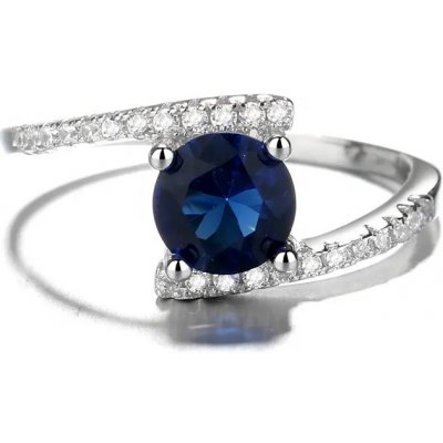 Majya Stříbrný prsten DEVI s modrým kamínkem 10083 – Zboží Mobilmania