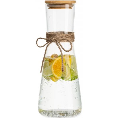Klarstein Skleněná karafa s bambusovým víčkem, borosilikátové sklo, žáruvzdorné Čirá – Zboží Mobilmania