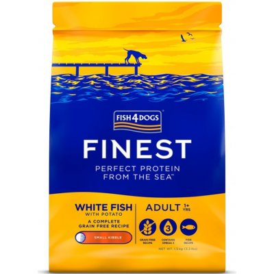 Fish4dogs malé pro dospělé psy Finest bílá ryba s bramborami 1,5 kg