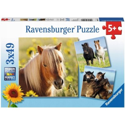 RAVENSBURGER Poníci 3 x 49 dílků; 118503 – Zboží Mobilmania