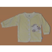 Glück kojenecký kabátek s výšivkou samet žlutá