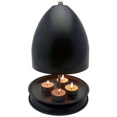 Ohřívač na čajové svíčky aromalampa topení ohřívač kovový černý – Sleviste.cz