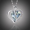 Náhrdelník Éternelle Swarovski elements true love modrý - srdíčko NH1012-11140206230401 Světle modrá