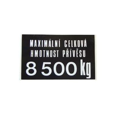 Štítek hmotnosti přívěsu 8500kg Zetor UŘI 59116685 – Hledejceny.cz