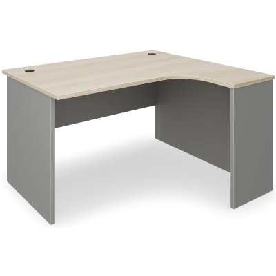 Rauman Rohový stůl SimpleOffice 140 x 120 cm, pravý, dub světlý / šedá – Hledejceny.cz