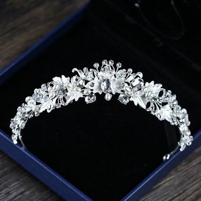 Naishide Jewelry svatební korunka Pearl Flower stříbrná – Sleviste.cz
