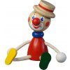 Dřevěná hračka ToyWood Klaun s kloboukem sedací figurka