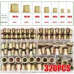 Nýtovací matice M3-M12 ocelové, sada 320ks – Zboží Mobilmania