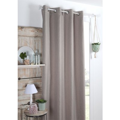 Dekorační IZOLAČNÍ závěs "BLACKOUT" zatemňovací s kroužky COPEN POLAIRE béžová 140x260 cm (cena za 1 kus) France – Zbozi.Blesk.cz
