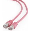 síťový kabel Gembird PP6-2M/RO Patch FTP kat. 6, 2m, růžový
