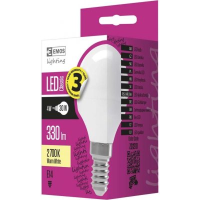 Emos LED žárovka Classic Mini Globe 4W E14 Teplá bílá – Zboží Mobilmania