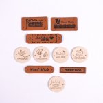 Takoy Koženkové štítky Handmade bílé / hnědé - balení 10 ks – Zboží Dáma