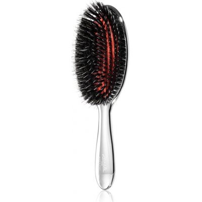 Janeke Chromium Line Air-Cushioned Brush with Bristles and Nylon Reinforcement oválný kartáč na vlasy 22 x 7 cm – Zboží Mobilmania