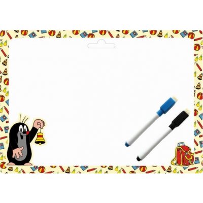 Oboustranně stíratelná tabulka/kreslící podložka A4 2 popisovače s plstěným hrotem Krtek 3 – Zboží Dáma